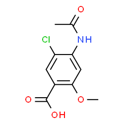 ChemSpider 2D Image | 4-Acetamido-5-chloro-2-methoxybenzoic acid | C10H10ClNO4