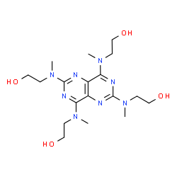 ChemSpider 2D Image | 2,2',2'',2'''-[Pyrimido[5,4-d]pyrimidine-2,4,6,8-tetrayltetrakis(methylimino)]tetraethanol | C18H32N8O4