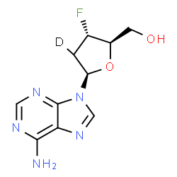 ChemSpider 2D Image | 2',3'-Dideoxy-3'-fluoro(2'-~2~H_1_)adenosine | C10H11DFN5O2