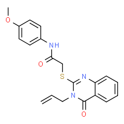 ChemSpider 2D Image | 2-[(3-Allyl-4-oxo-3,4-dihydro-2-quinazolinyl)sulfanyl]-N-(4-methoxyphenyl)acetamide | C20H19N3O3S