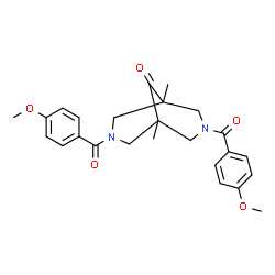 ChemSpider 2D Image | 3,7-Bis(4-methoxybenzoyl)-1,5-dimethyl-3,7-diazabicyclo[3.3.1]nonan-9-one | C25H28N2O5