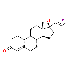 ChemSpider 2D Image | (17alpha,20E)-17-Hydroxy-21-(~125~I)iodo-19-norpregna-4,20-dien-3-one | C20H27125IO2
