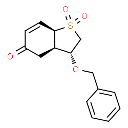 ChemSpider 2D Image | (3R,3aR,7aR)-3-(Benzyloxy)-2,3,3a,7a-tetrahydro-1-benzothiophen-5(4H)-one 1,1-dioxide | C15H16O4S