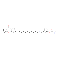 ChemSpider 2D Image | 3-[(Methyl{10-[(9-oxo-9H-xanthen-3-yl)oxy]decyl}amino)methyl]phenyl methylcarbamate | C33H40N2O5