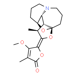 ChemSpider 2D Image | (5Z)-4-Methoxy-3-methyl-5-[(1R,9S,10R,11R,12S)-12-methyl-14,15-dioxa-5-azatetracyclo[7.5.1.0~1,11~.0~5,10~]pentadec-13-ylidene]-2(5H)-furanone | C19H25NO5