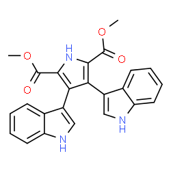 ChemSpider 2D Image | Dimethyl 3,4-di(1H-indol-3-yl)-1H-pyrrole-2,5-dicarboxylate | C24H19N3O4