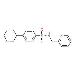 ChemSpider 2D Image | 4-Cyclohexyl-N-(2-pyridinylmethyl)benzenesulfonamide | C18H22N2O2S