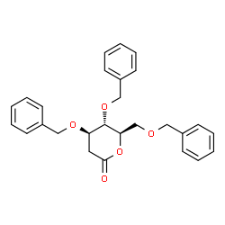 ChemSpider 2D Image | (4R,5S,6R)-4,5-Bis(benzyloxy)-6-(benzyloxymethyl)tetrahydro-2H-pyran-2-one | C27H28O5