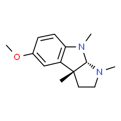 ChemSpider 2D Image | (3aR,8aS)-5-Methoxy-1,3a,8-trimethyl-1,2,3,3a,8,8a-hexahydropyrrolo[2,3-b]indole | C14H20N2O