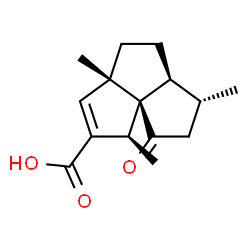 ChemSpider 2D Image | (1R,3aS,5aS,6R,8aS)-1,3a,6-Trimethyl-8-oxo-1,3a,4,5,5a,6,7,8-octahydrocyclopenta[c]pentalene-2-carboxylic acid | C15H20O3