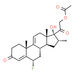 ChemSpider 2D Image | (6alpha,16alpha)-6-Fluoro-17-hydroxy-16-methyl-3,20-dioxopregna-4,9(11)-dien-21-yl acetate | C24H31FO5