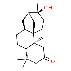 ChemSpider 2D Image | (1R,2S,7S,10S,12S,13S)-13-Hydroxy-2,6,6,13-tetramethyltetracyclo[10.3.1.0~1,10~.0~2,7~]hexadecan-4-one | C20H32O2