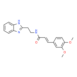 ChemSpider 2D Image | (2E)-N-[2-(1H-Benzimidazol-2-yl)ethyl]-3-(3,4-dimethoxyphenyl)acrylamide | C20H21N3O3