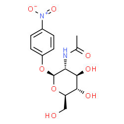 ChemSpider 2D Image | p-Nitrophenyl N-acetyl-Î²-D-glucosaminide | C14H18N2O8