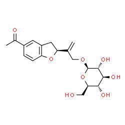 ChemSpider 2D Image | 2-[(2S)-5-Acetyl-2,3-dihydro-1-benzofuran-2-yl]-2-propen-1-yl beta-D-glucopyranoside | C19H24O8