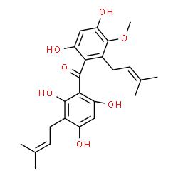 ChemSpider 2D Image | [4,6-Dihydroxy-3-methoxy-2-(3-methyl-2-buten-1-yl)phenyl][2,4,6-trihydroxy-3-(3-methyl-2-buten-1-yl)phenyl]methanone | C24H28O7