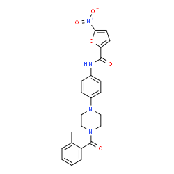 ChemSpider 2D Image | N-{4-[4-(2-Methylbenzoyl)-1-piperazinyl]phenyl}-5-nitro-2-furamide | C23H22N4O5