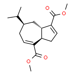 ChemSpider 2D Image | Dimethyl (3aR,7R,8aS)-7-isopropyl-3,3a,6,7,8,8a-hexahydro-1,4-azulenedicarboxylate | C17H24O4