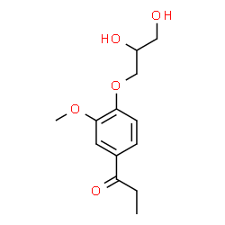 ChemSpider 2D Image | 1-[4-(2,3-Dihydroxypropoxy)-3-methoxyphenyl]-1-propanone | C13H18O5