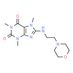 ChemSpider 2D Image | 1,3,7-Trimethyl-8-{[2-(4-morpholinyl)ethyl]amino}-3,7-dihydro-1H-purine-2,6-dione | C14H22N6O3