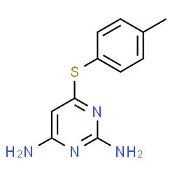 ChemSpider 2D Image | 6-[(4-Methylphenyl)sulfanyl]-2,4-pyrimidinediamine | C11H12N4S