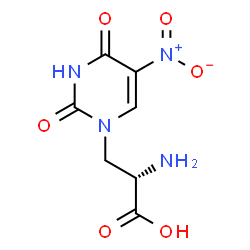 ChemSpider 2D Image | 3-(5-Nitro-2,4-dioxo-3,4-dihydro-1(2H)-pyrimidinyl)-L-alanine | C7H8N4O6