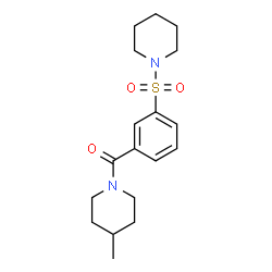 ChemSpider 2D Image | (4-Methyl-1-piperidinyl)[3-(1-piperidinylsulfonyl)phenyl]methanone | C18H26N2O3S