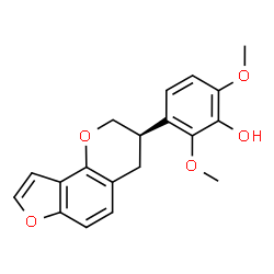 ChemSpider 2D Image | 3-[(3R)-3,4-Dihydro-2H-furo[2,3-h]chromen-3-yl]-2,6-dimethoxyphenol | C19H18O5