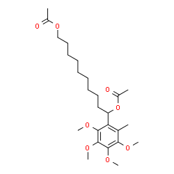 ChemSpider 2D Image | 1-(2,3,4,5-Tetramethoxy-6-methylphenyl)-1,10-decanediyl diacetate | C25H40O8