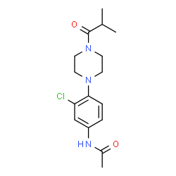 ChemSpider 2D Image | N-[3-Chloro-4-(4-isobutyryl-1-piperazinyl)phenyl]acetamide | C16H22ClN3O2