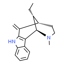 ChemSpider 2D Image | (1R,5S,12R)-12-Ethyl-2,3,4,5,6,7-hexahydro-2-methyl-6-methylene-1,5-methano-1H-azocino[4,3-b]indole | C18H22N2