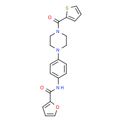ChemSpider 2D Image | N-{4-[4-(2-Thienylcarbonyl)-1-piperazinyl]phenyl}-2-furamide | C20H19N3O3S