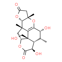 ChemSpider 2D Image | (3R,3aS,4R,5R,6aS,9aS,9bS,10aR,10bS)-3,5-Dihydroxy-10b-(hydroxymethyl)-4,6a,9b-trimethyl-3a,4,5,6a,7,9a,9b,10,10a,10b-decahydro-2H-1,6,9-trioxadicyclopenta[b,def]phenanthrene-2,8(3H)-dione | C19H24O8