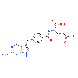 ChemSpider 2D Image | N-{4-[(2-Amino-4-Hydroxy-7h-Pyrrolo[2,3-D]pyrimidin-5-Yl)methyl]benzoyl}-L-Glutamic Acid | C19H19N5O6