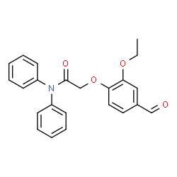 ChemSpider 2D Image | 2-(2-Ethoxy-4-formylphenoxy)-N,N-diphenylacetamide | C23H21NO4