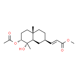ChemSpider 2D Image | Methyl (2E)-3-[(2R,4aS,7R,8S,8aR)-7-acetoxy-8-hydroxy-4a,8-dimethyldecahydro-2-naphthalenyl]acrylate | C18H28O5