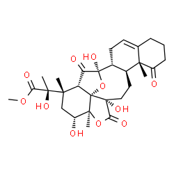 ChemSpider 2D Image | Methyl (2S)-2-hydroxy-2-[(1R,2R,10R,11S,14S,17S,18R,20S,21S,22R)-1,14,18-trihydroxy-10,17,20-trimethyl-9,15,24-trioxo-16,23-dioxahexacyclo[19.2.1.0~2,11~.0~5,10~.0~14,22~.0~17,22~]tetracos-4-en-20-yl]
propanoate | C29H38O11