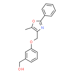 ChemSpider 2D Image | {3-[(5-Methyl-2-phenyl-1,3-oxazol-4-yl)methoxy]phenyl}methanol | C18H17NO3