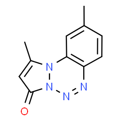 ChemSpider 2D Image | 1,9-Dimethyl-3H-pyrazolo[1,2-a][1,2,3,4]benzotetrazin-3-one | C11H10N4O