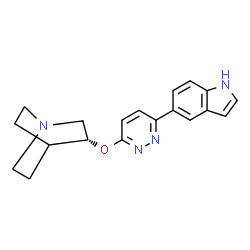 ChemSpider 2D Image | (R)-3-((6-(1H-Indol-5-yl)pyridazin-3-yl)oxy)quinuclidine | C19H20N4O