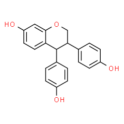 ChemSpider 2D Image | 3,4-Bis(4-hydroxyphenyl)-7-chromanol | C21H18O4