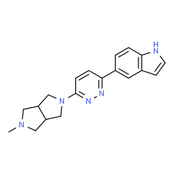 ChemSpider 2D Image | 5-[6-(5-Methylhexahydropyrrolo[3,4-c]pyrrol-2(1H)-yl)-3-pyridazinyl]-1H-indole | C19H21N5