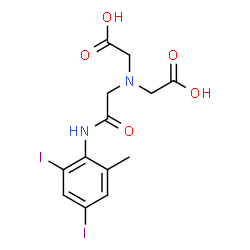 ChemSpider 2D Image | 2,2'-({2-[(2,4-Diiodo-6-methylphenyl)amino]-2-oxoethyl}imino)diacetic acid | C13H14I2N2O5