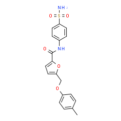 ChemSpider 2D Image | 5-[(4-Methylphenoxy)methyl]-N-(4-sulfamoylphenyl)-2-furamide | C19H18N2O5S