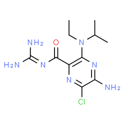ChemSpider 2D Image | 5-Amino-6-chloro-N-(diaminomethylene)-3-[ethyl(isopropyl)amino]-2-pyrazinecarboxamide | C11H18ClN7O