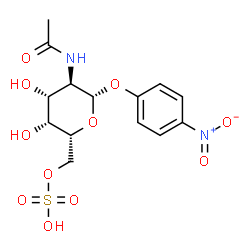 ChemSpider 2D Image | 4-Nitrophenyl 2-acetamido-2-deoxy-6-O-sulfo-beta-D-galactopyranoside | C14H18N2O11S