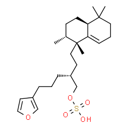 ChemSpider 2D Image | (2S)-5-(3-Furyl)-2-{2-[(1R,2R,4aS)-1,2,5,5-tetramethyl-1,2,3,4,4a,5,6,7-octahydro-1-naphthalenyl]ethyl}pentyl hydrogen sulfate | C25H40O5S