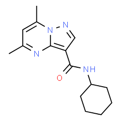 ChemSpider 2D Image | N-Cyclohexyl-5,7-dimethylpyrazolo[1,5-a]pyrimidine-3-carboxamide | C15H20N4O