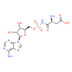 ChemSpider 2D Image | 5'-O-(L-alpha-Aspartylsulfamoyl)adenosine | C14H19N7O9S