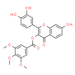 ChemSpider 2D Image | 2-(3,4-Dihydroxyphenyl)-7-hydroxy-4-oxo-4H-chromen-3-yl 3,4,5-trimethoxybenzoate | C25H20O10